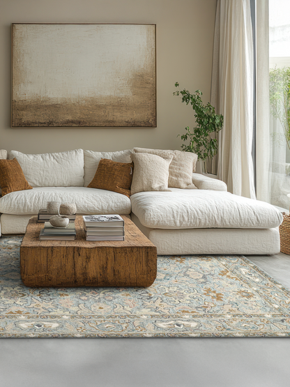 Tapis en laine et coton Veloria d’inspiration persane