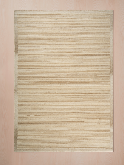 Timeless beige living room rug