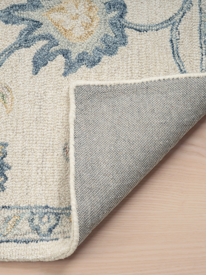 Tapis persan Calvera botanique en laine et coton
