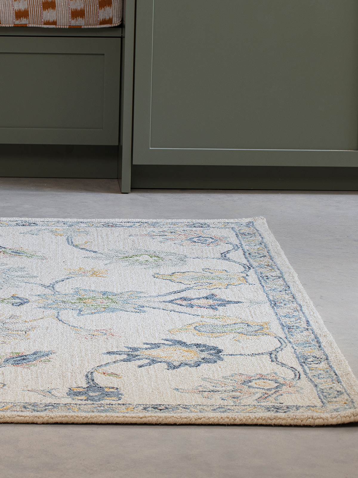 Tapis persan Calvera botanique en laine et coton
