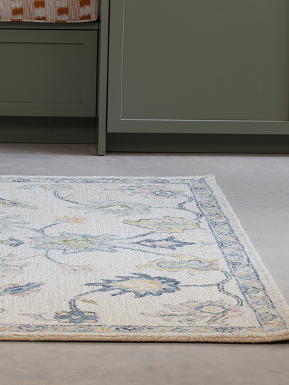 Tapis persan Calvera botanique en laine et coton