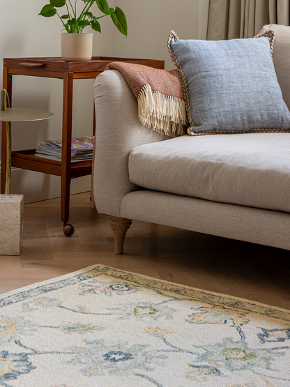 Tapis persan Calvera botanique en laine et coton