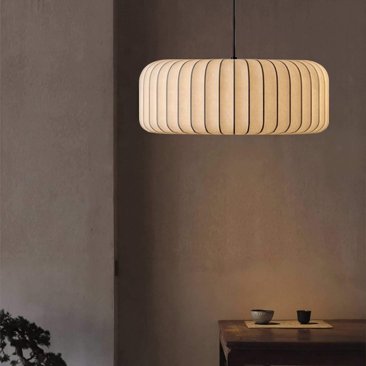 Lampe suspendue élégante en soie moderne