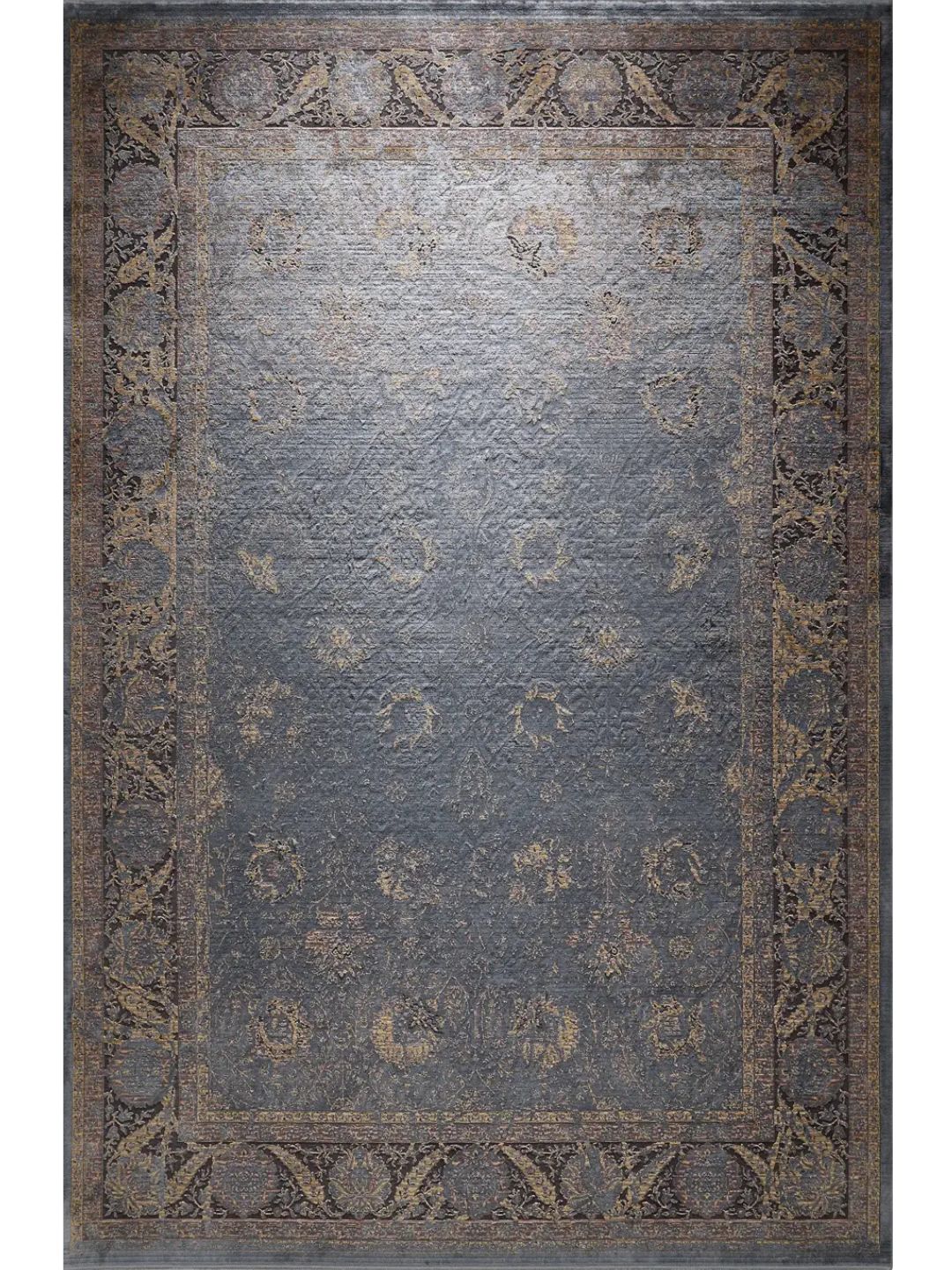 Tapis vintage bleu pour salon