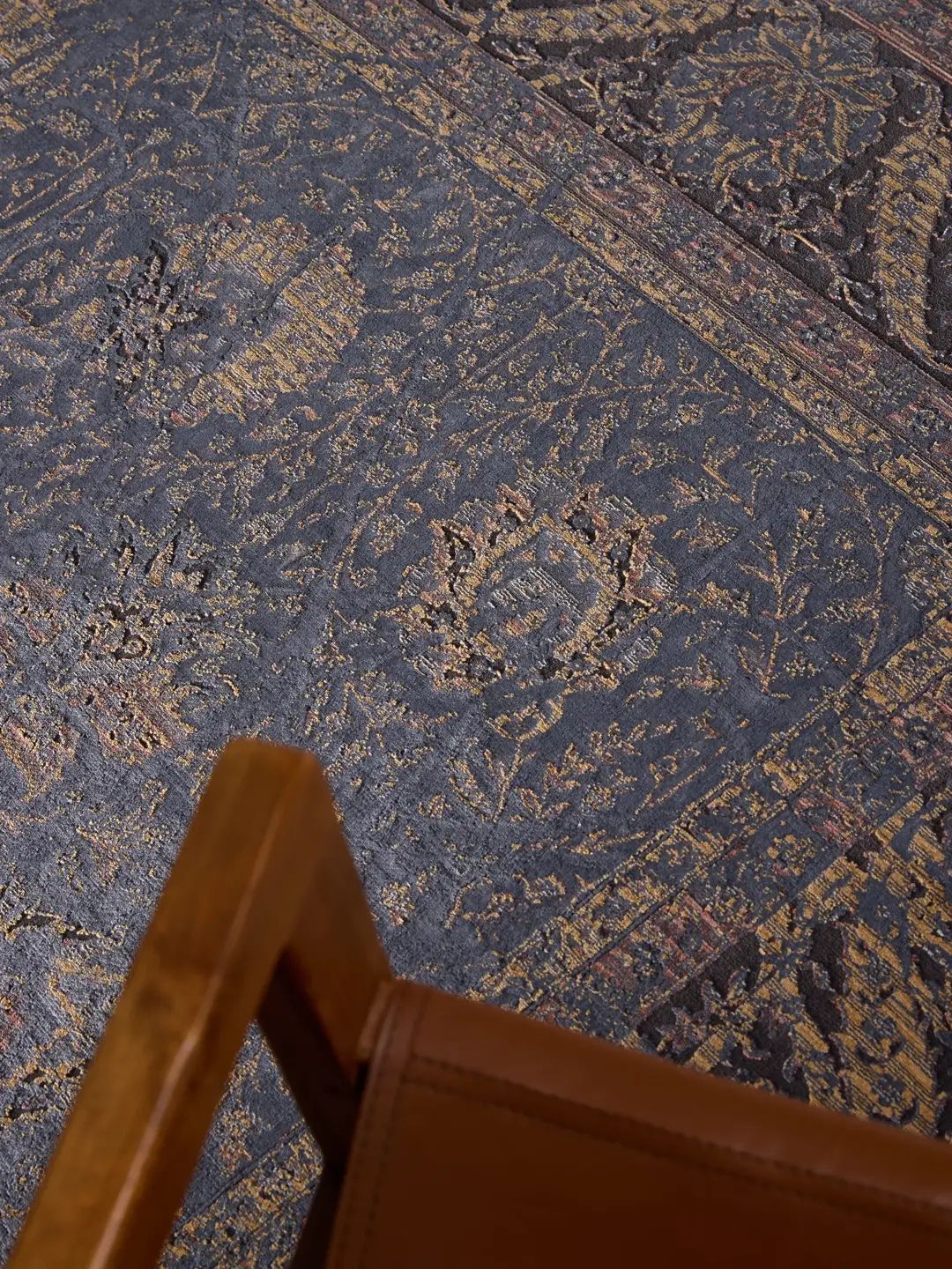 Tapis vintage bleu pour salon