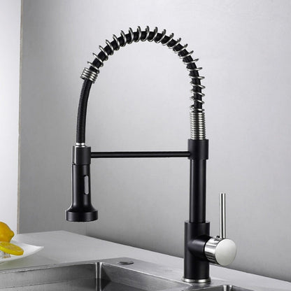 Robinet de cuisine moderne avec pulvérisateur à ressort escamotable