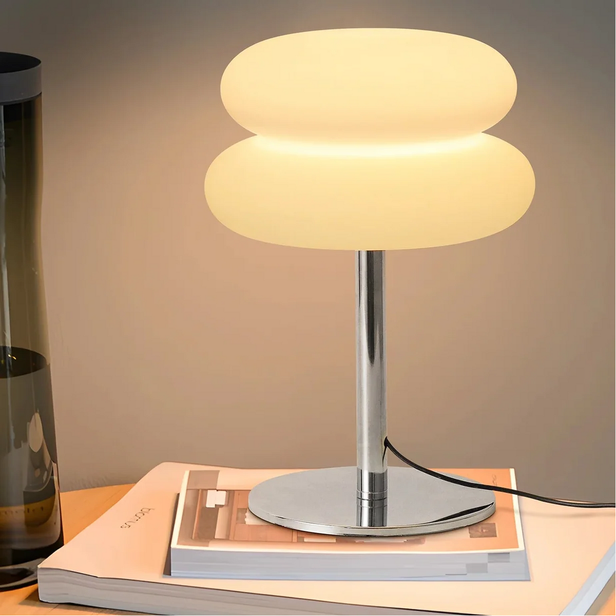 Lampe de table en verre mid-century Xandrel