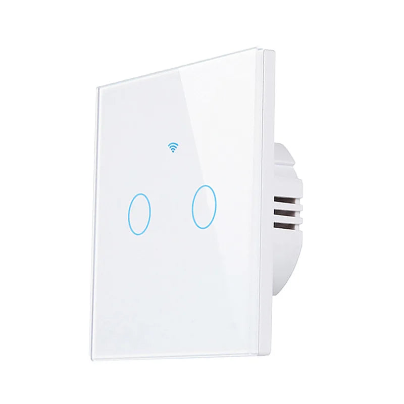 Interrupteur tactile connecté minimaliste Luvexa en verre et PC