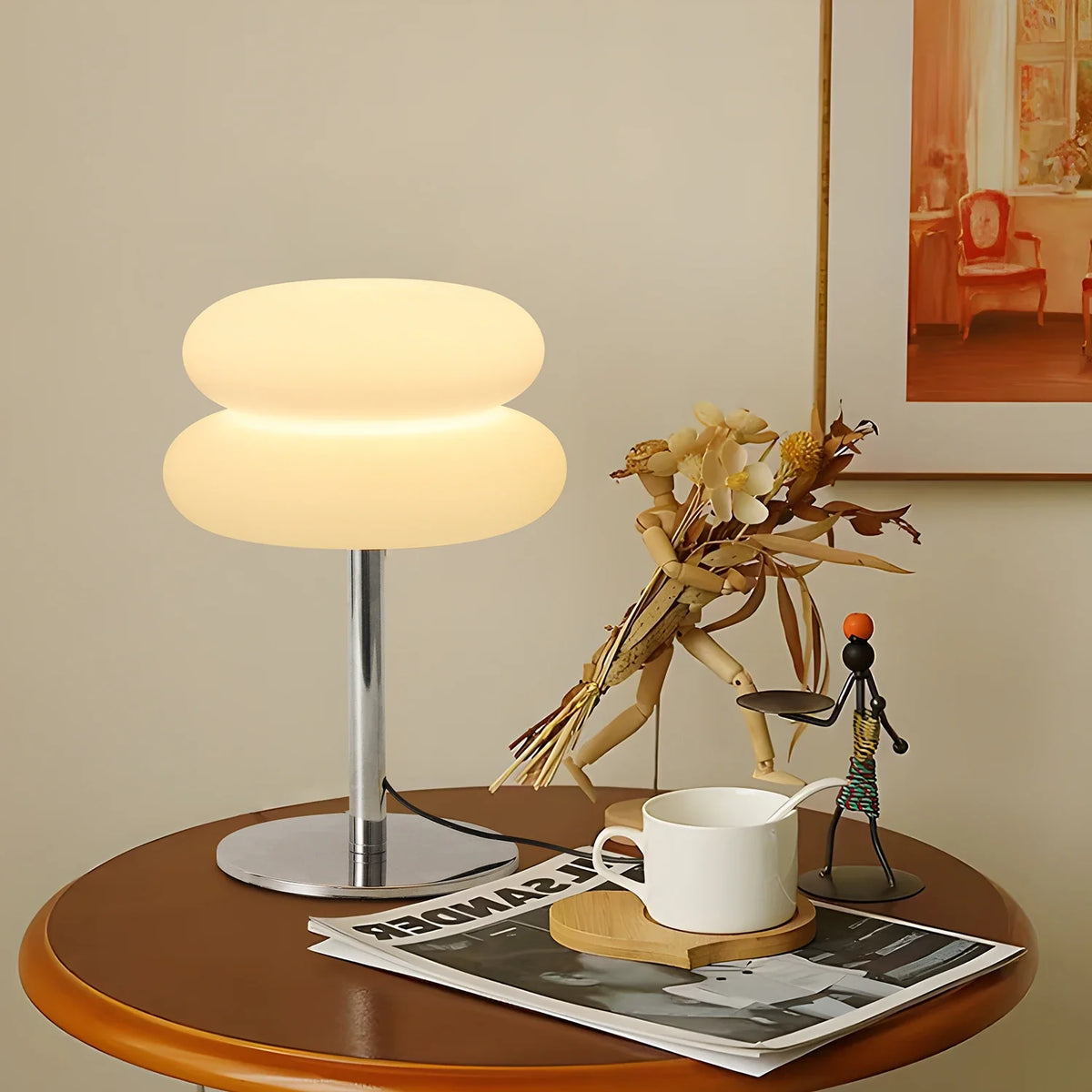Lampe de table en verre mid-century Xandrel