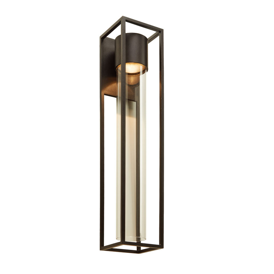 Applique murale LED carrée noire sable pour extérieur