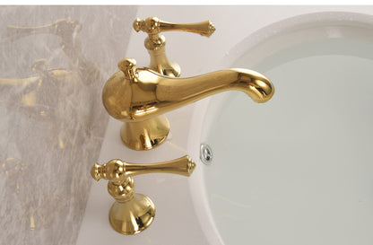 Robinet mitigeur de lavabo extensible Art déco Golveran en or poli