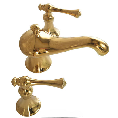 Robinet mitigeur de lavabo extensible Art déco Golveran en or poli