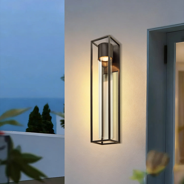 Applique murale LED carrée noire sable pour extérieur