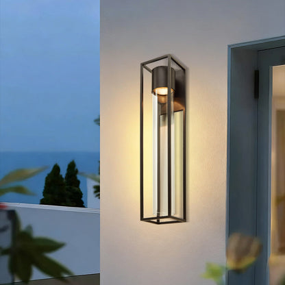 Applique murale LED carrée noire sable pour extérieur