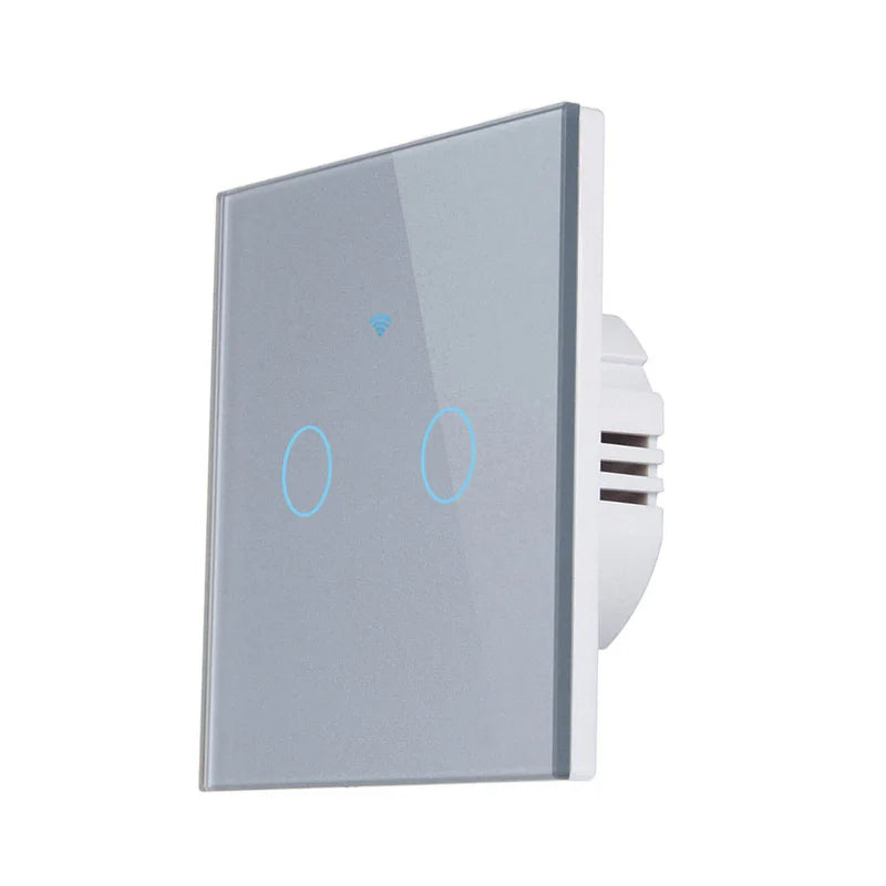 Interrupteur tactile connecté minimaliste Luvexa en verre et PC