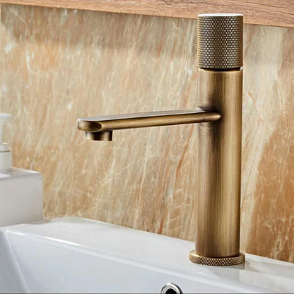 Robinet mitigeur de lavabo industriel à un trou Onyxbrel en laiton brossé vieilli