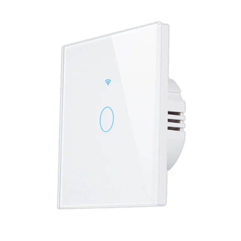 Interrupteur tactile connecté minimaliste Luvexa en verre et PC