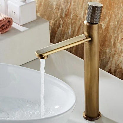Robinet mitigeur de lavabo industriel à un trou Onyxbrel en laiton brossé vieilli