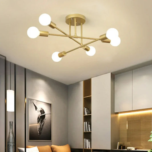 Lustre de plafond moderne à six lumières