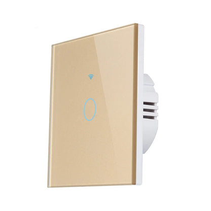 Interrupteur tactile connecté minimaliste Luvexa en verre et PC