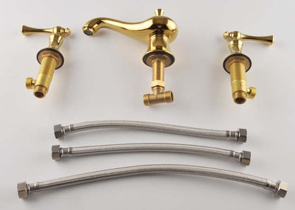 Robinet mitigeur de lavabo extensible Art déco Golveran en or poli