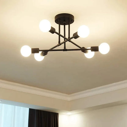Lustre de plafond moderne à six lumières