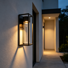 Applique murale LED carrée noire sable pour extérieur