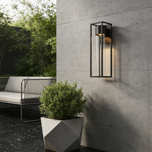 Applique murale LED carrée noire sable pour extérieur