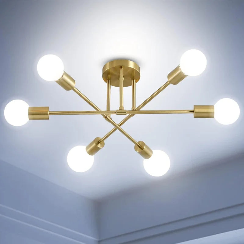 Lustre de plafond moderne à six lumières