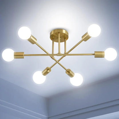 Lustre de plafond moderne à six lumières