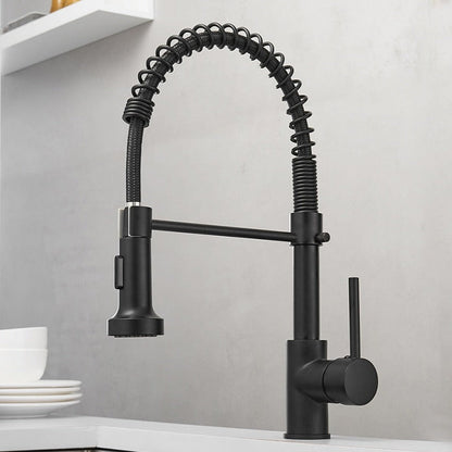 Robinet de cuisine moderne avec pulvérisateur à ressort escamotable