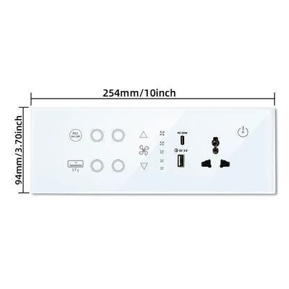 Interrupteur-prise connecté minimaliste Nexora en verre et ABS