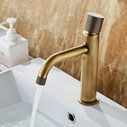 Robinet mitigeur de lavabo industriel à un trou Onyxbrel en laiton brossé vieilli