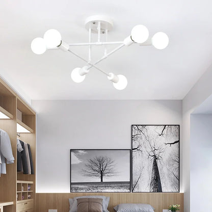 Lustre de plafond moderne à six lumières