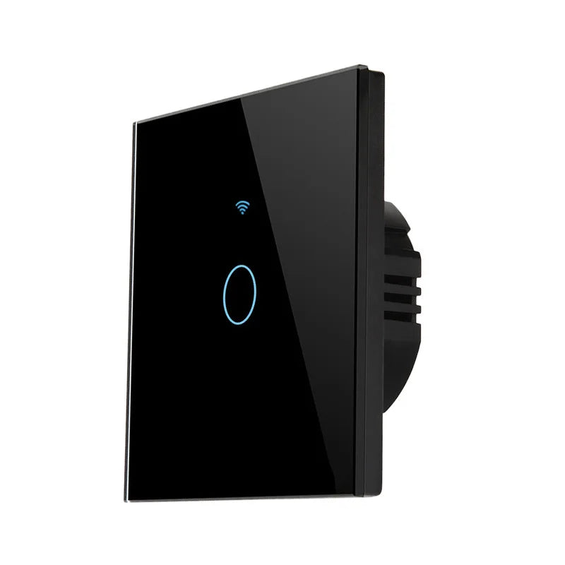 Interrupteur tactile connecté minimaliste Luvexa en verre et PC