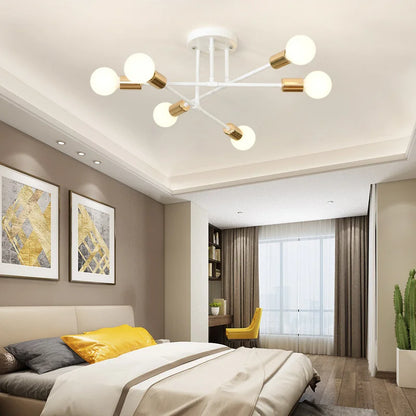 Lustre de plafond moderne à six lumières