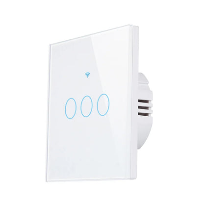 Interrupteur tactile connecté minimaliste Luvexa en verre et PC