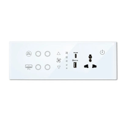 Interrupteur-prise connecté minimaliste Nexora en verre et ABS