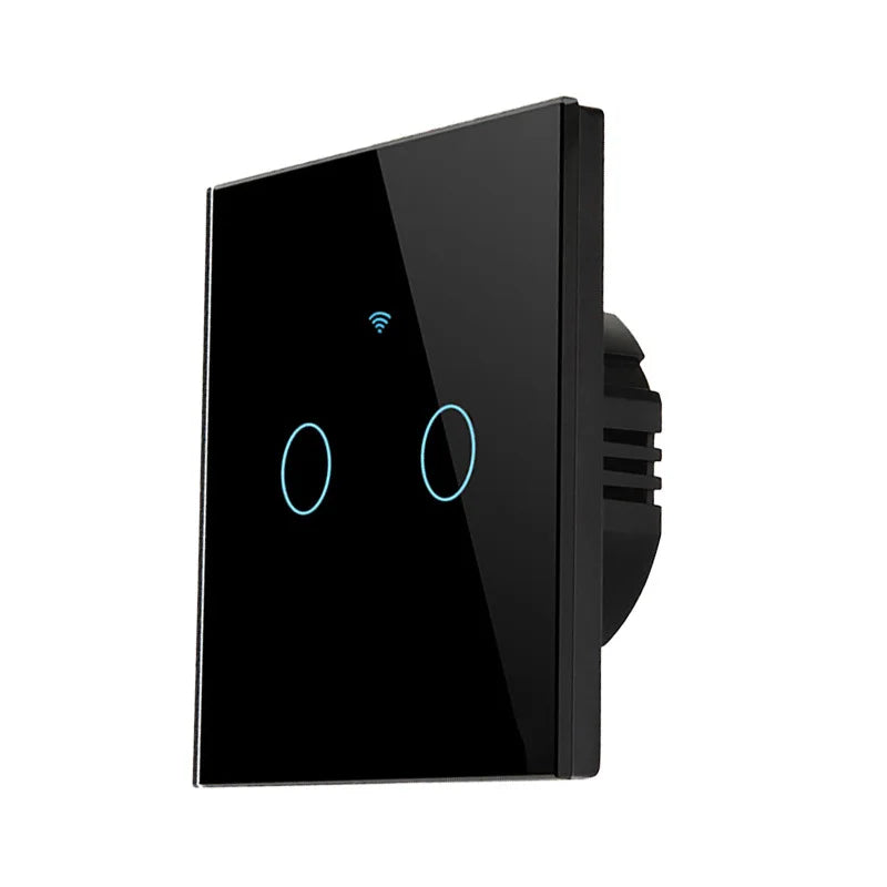 Interrupteur tactile connecté minimaliste Luvexa en verre et PC