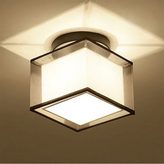 Lampe de plafond en tissu d'époque