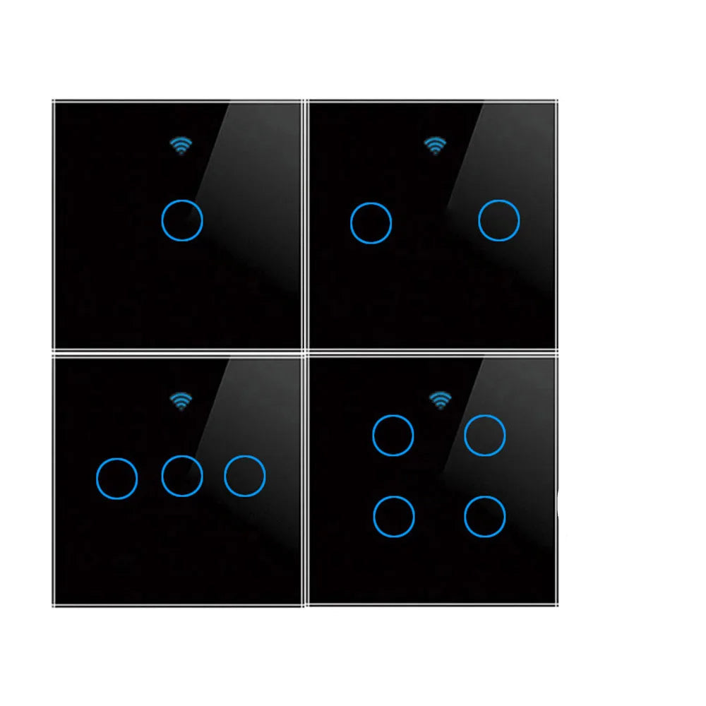 Interrupteur tactile connecté minimaliste Luvexa en verre et PC