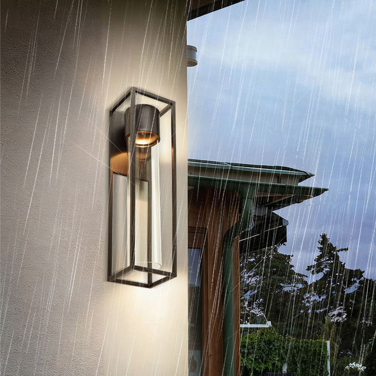 Applique murale LED carrée noire sable pour extérieur