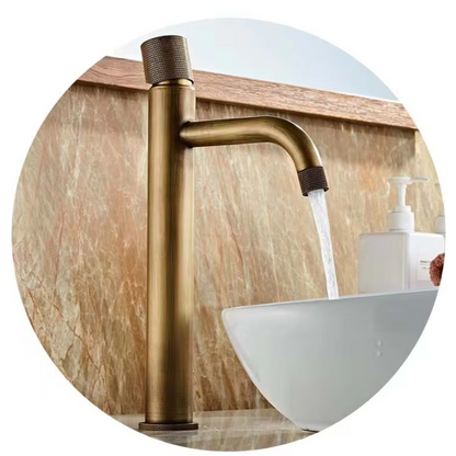Robinet mitigeur de lavabo industriel à un trou Onyxbrel en laiton brossé vieilli