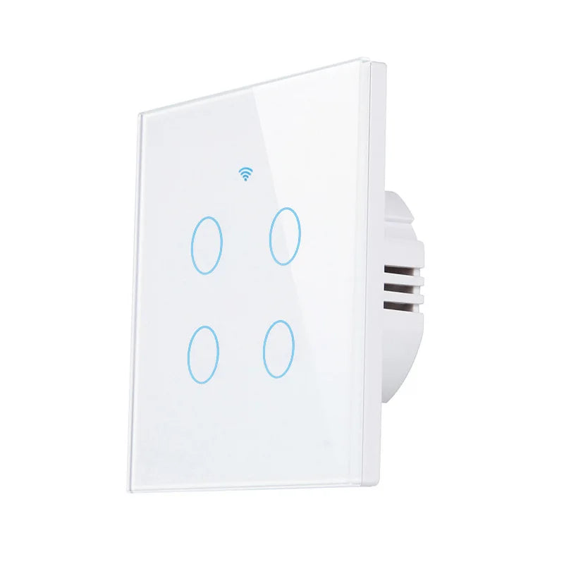 Interrupteur tactile connecté minimaliste Luvexa en verre et PC