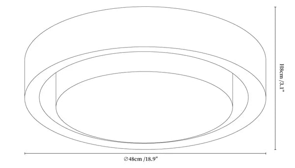 Plafonnier rond en bois et verre