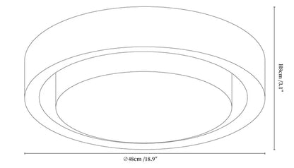 Plafonnier rond en bois et verre