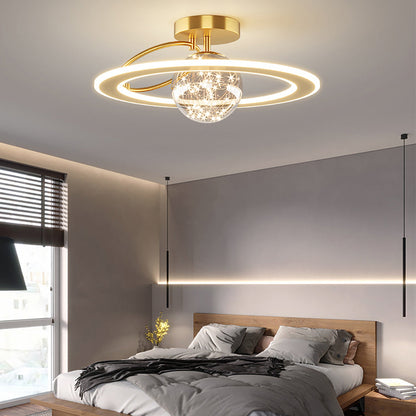 Lustre en verre étoilé doré