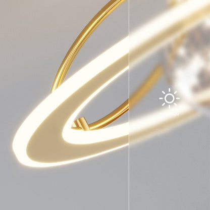 Lustre en verre étoilé doré