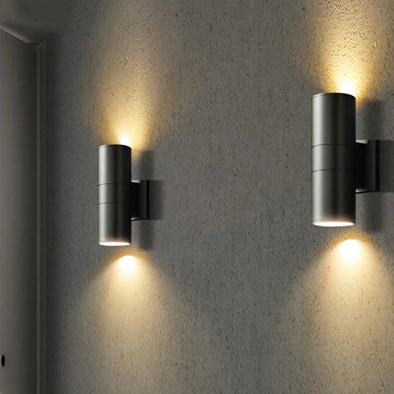 Applique murale extérieure LED moderne étanche à éclairage vers le haut et vers le bas