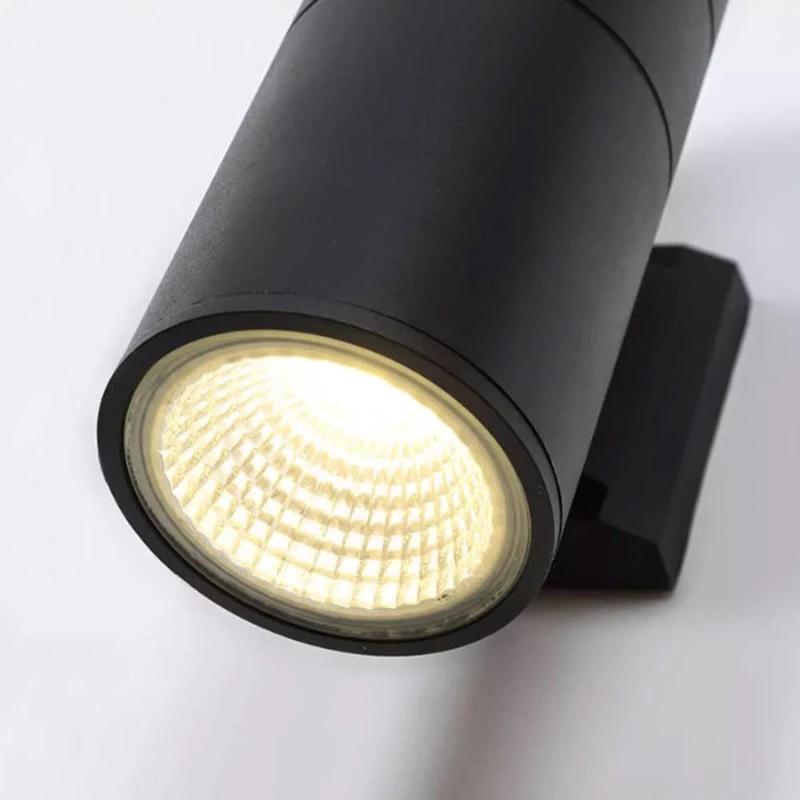 Applique murale extérieure LED moderne étanche à éclairage vers le haut et vers le bas